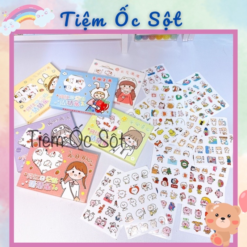 Hơn 200 sticker trên 12 tấm 1 hộp, siêu cute Tiệm Ốc Sột-ST063 | Shopee ...