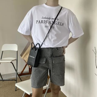 Áo thun Stee Cổ tròn PARIS ANGELS Localbrand ICVCVVNI  Unisex Menwear