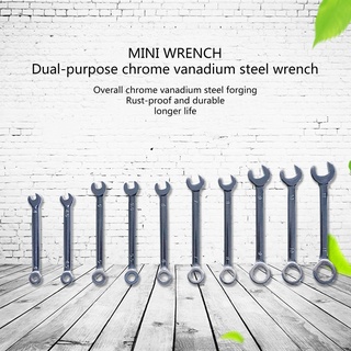 HL 10 Cái 4-11mm Bộ Cờ Lê Hộp Mini Mở Đa Năng Kết Hợp Cờ Lê Ratchet