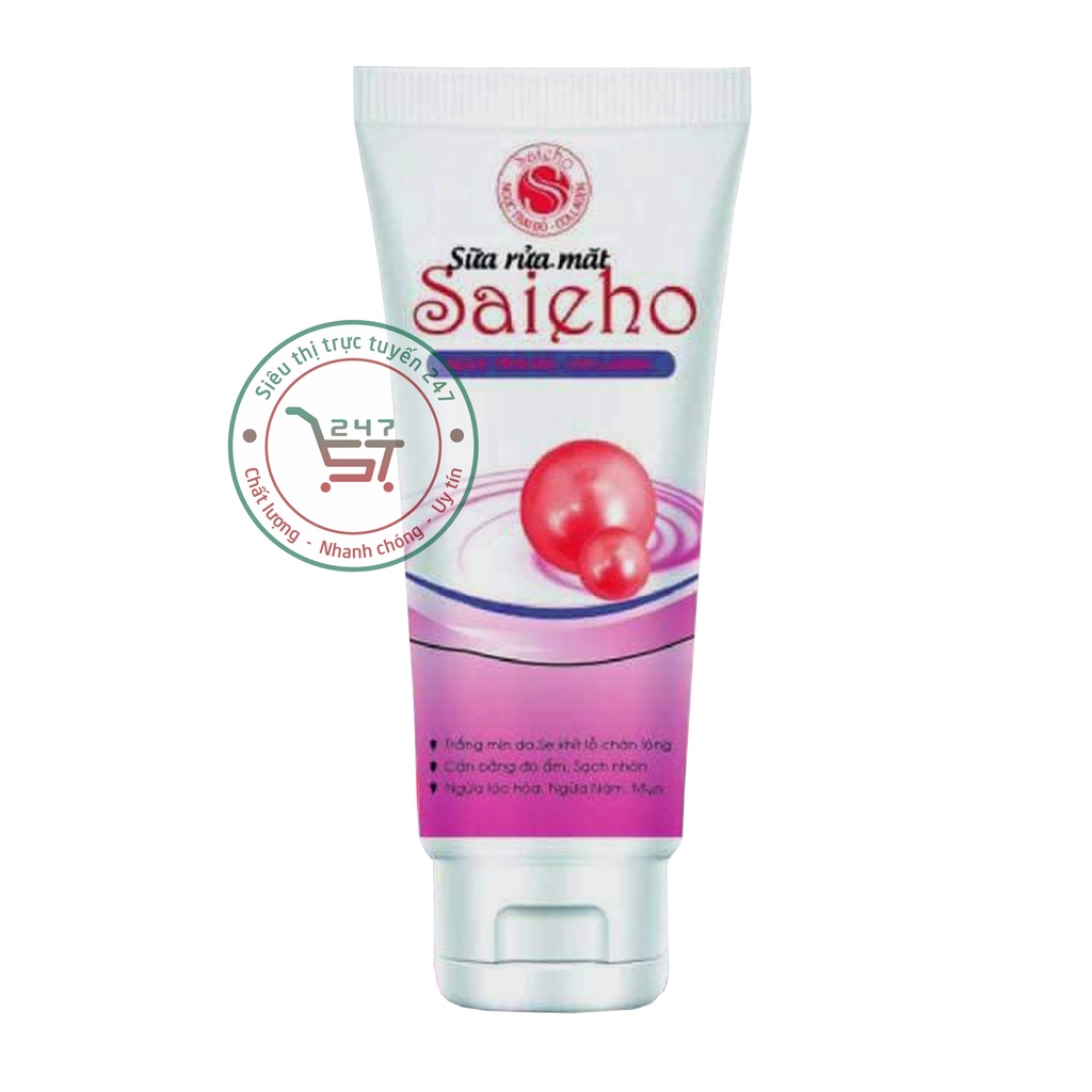 Sữa rửa mặt Sáng mịn da Sạch nhờn Saieho Ngọc trai đỏ 75ml (trắng-hồng) chăm sóc da tại nhà hiệu quả