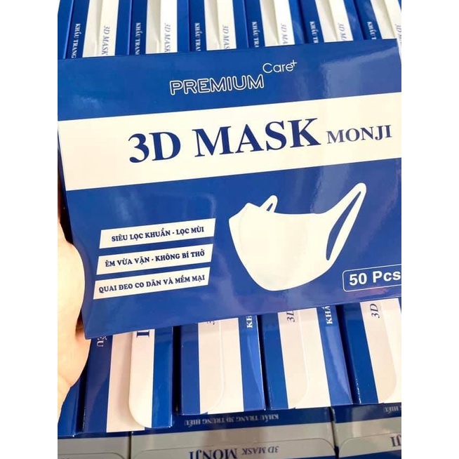 Hộp 50 chiếc khẩu trang 3D MOONJ chính hãng