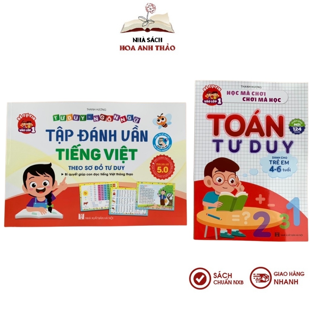 Sách - Tập đánh vần Tiếng Việt 5.0 kèm file Video quét mã QR và Toán tư duy 4-6 tuổi