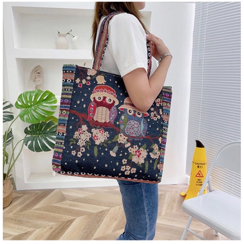 Túi thổ Cẩm đeo vuông lớn cú P190722 | Shopee Việt Nam
