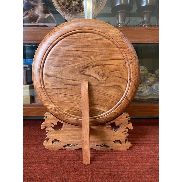 Đĩa gỗ chữ Đức đường kính 30cm/đĩa phong thuỷ/gỗ hương đá