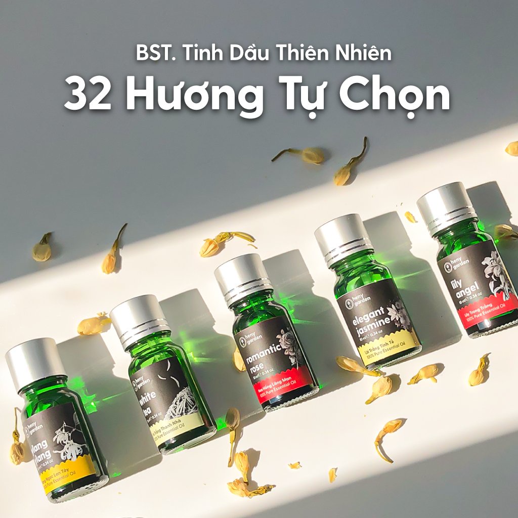 Ảnh Tinh Dầu Xông Thơm Phòng 32 MÙI Thiên Nhiên HENY GARDEN Thư Giãn Organic Nguyên Chất 1