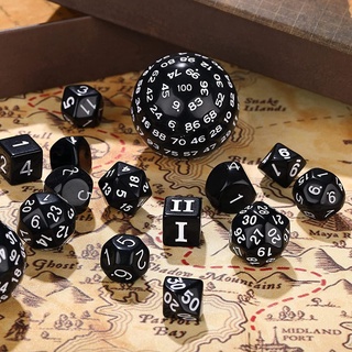 Bộ 15 Viên Xúc Xắc Hoàn Chỉnh Polyhedral DND D3-D100 Hình Cầu RPG 100 Mặt Dùng Để Chơi Game