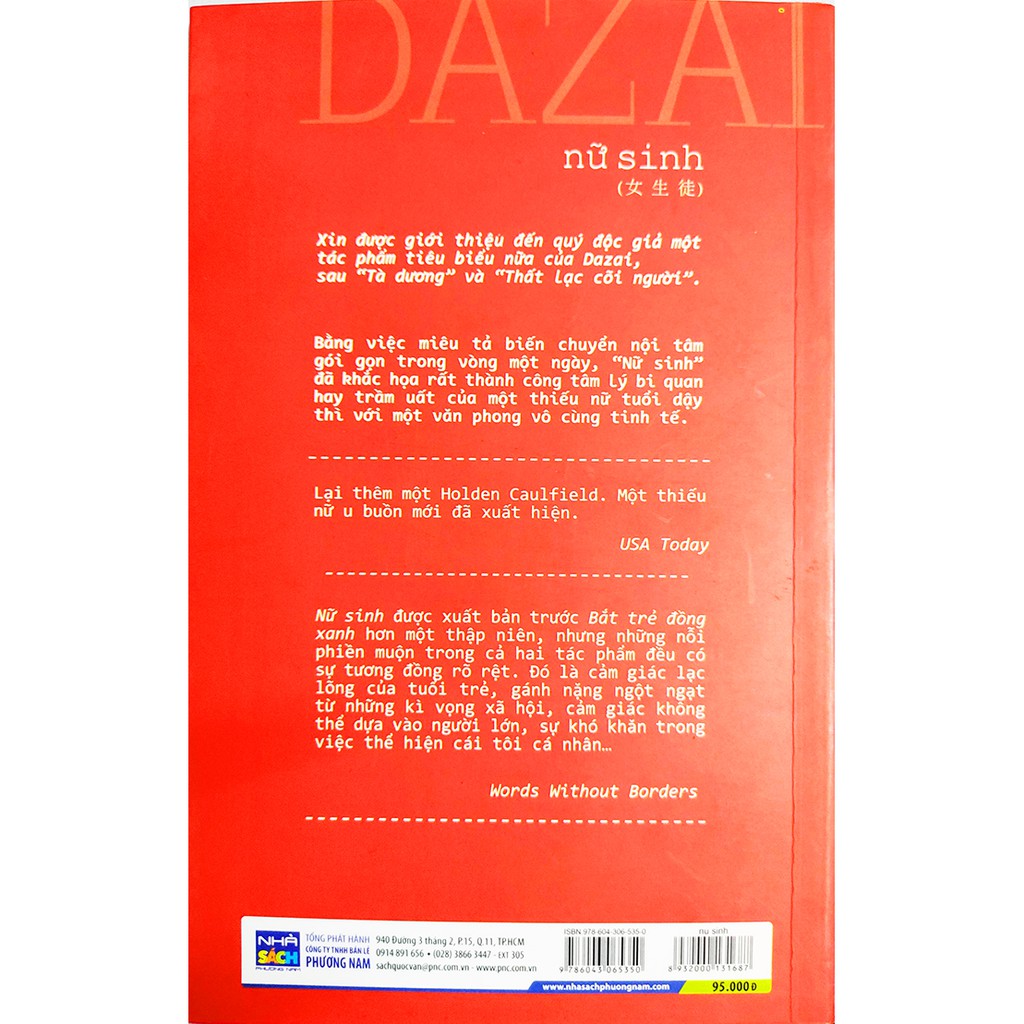 Ảnh Sách - Nữ sinh - Tập truyện ngắn của tác giả Dazai Osamu (Phương Nam) 1