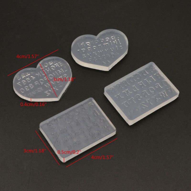 Wellb 2 Cái 3 Mm Kích Thước Nhỏ Số Chữ Cái Khuôn Mặt Dây Chuyền Nhựa Khuôn Silicon Nhựa Tin Nhắn Làm Đồ Trang Sức Làm