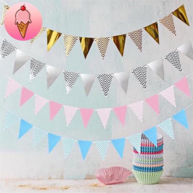 Dây banner tam giác trang trí sinh nhật, sự kiện - Kem Shop K171