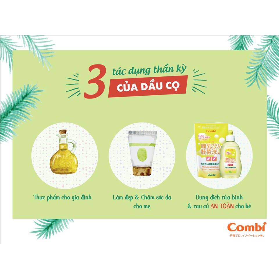 Ảnh Túi dung dịch nước rửa bình sữa và rau củ quả từ dầu cọ 250ml Combi 2