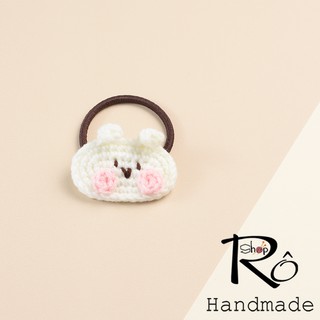 Đồ cột tóc thỏ Stella Lou màu trắng đáng yêu cho nữ và bé gái 4cm|Dây buộc tóc xinh|Shop Rô Handmade