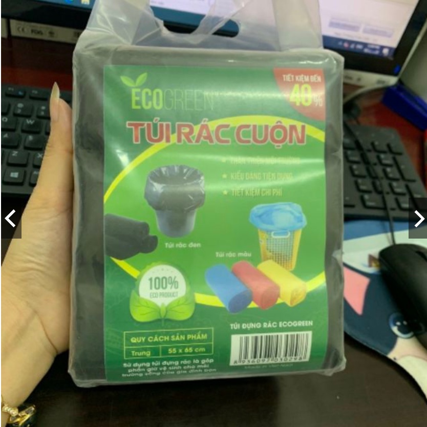Túi đựng rác cuộn đen tự phân hủy Ecogreen ( 3 cuộn/ túi ) | Shopee ...