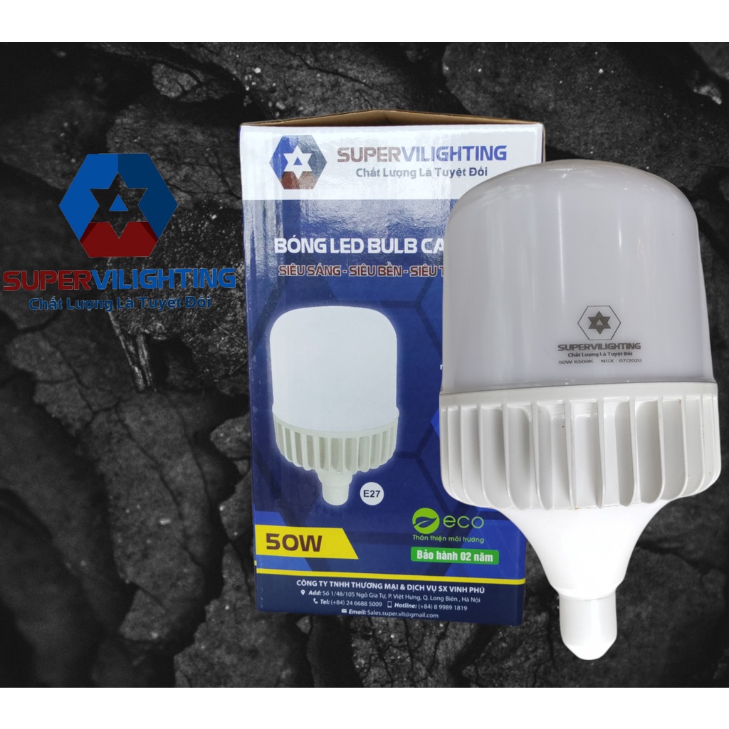 Ảnh Buld trụ nhôm SuperVilighting, MS:BTN-15W-50W-AST, Đui e27,Lấy sáng phòng khách, phòng bếp, trụ nhôm. Bảo hành 24 tháng 2