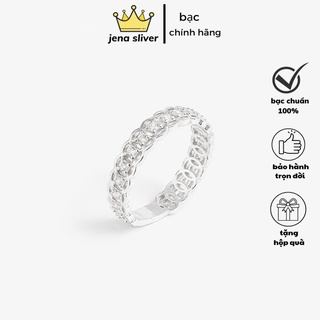 nhẫn kim tiền . bạc ý s925 , thân nhẫn dày , sáng làm kỹ-  jena sliver