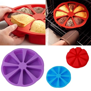 Khuôn Silicone Làm Bánh Hình Tròn 8 Tam Giác Ngăn Tiện Dụng Chịu Nhiệt Chống Dính Làm Bánh Bông Lan,Mousse,Thạch