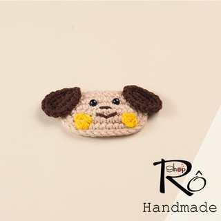 Kẹp tóc hình chó con ngộ nghĩnh cho nữ và bé gái 5cm |Cặp tóc mái len Handmade cute |Shop Rô Handmade