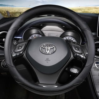 Sợi Carbon Da Vô Lăng Ô Tô Bao 38cm Cho Xe Toyota Corolla CH-R Camry Rav4 Auris Prius Yalis Avensis Phụ Kiện Ô Tô