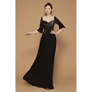 Đầm dạ hội xoè kết pha Lê tia mặt trời cao cấp (đầm dự tiệc cao cấp) tặng hoa tai thời trang xinh xắn