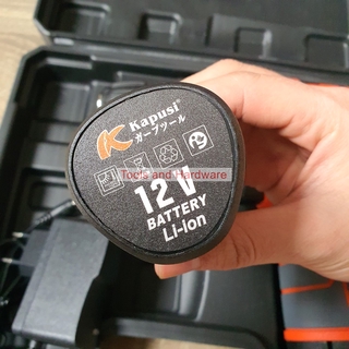 Máy khoan vặn vít Kapusi Japan, dùng pin cao cấp 12V, Mô tơ lõi đồng, Bảo hành 12 tháng