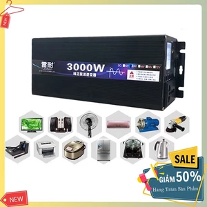 Kích điện 12v lên 220v sin chuẩn 3000W thiết kế gọn nhẹ, an toàn khi sử dụng.