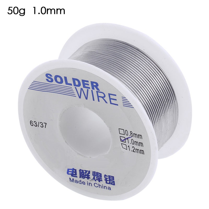 Cuộn dây thiếc lõi nhựa hàn 50g, đường kính 1mm