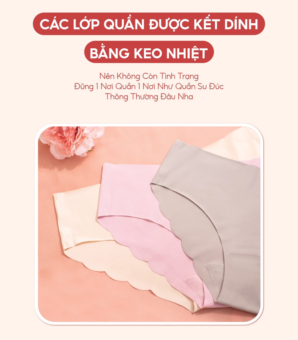 Mô tả COMBO 4 Quần Lót Su Đúc Mát Lạnh Thiết Kế Chữ V Không Đường May Không Lộ Viền Khi Mặc Loirechic QSD04 - Màu Da - 6