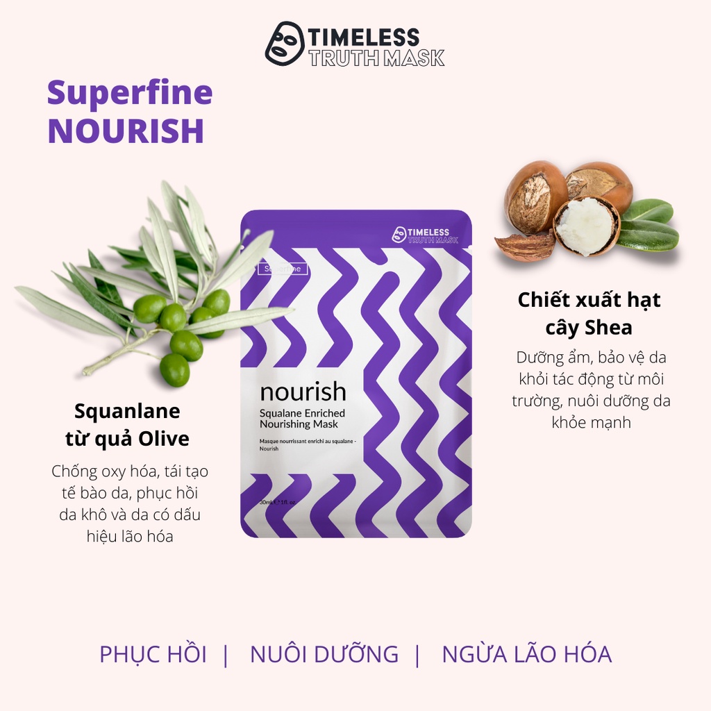 Ảnh Mặt nạ sợi tơ siêu nhẹ phục hồi và nuôi dưỡng da Squalane Timeless Truth Mask (Hộp 5 miếng x 30ml)) 1
