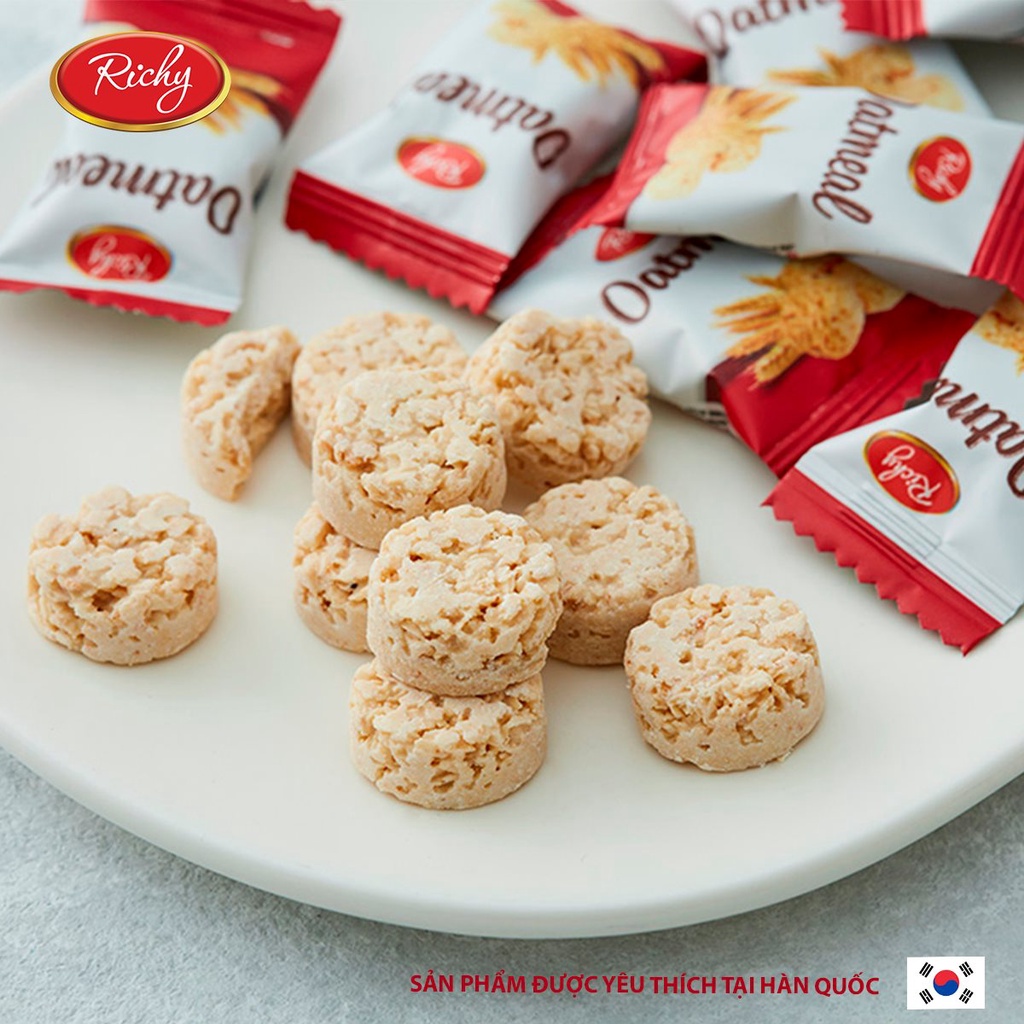 [MUA 3 TẶNG 1 QUAT]   Combo 3 Bánh Yến Mạch Oatmeal Richy 2 Vị, Sữa, Phô Mai Túi 220g-250g