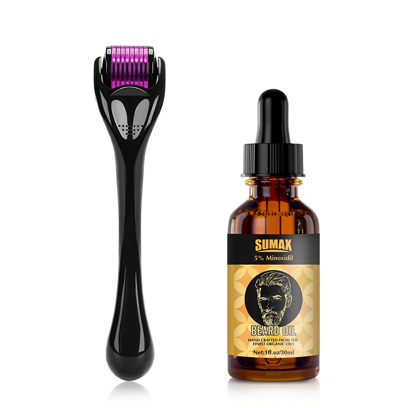 Ảnh Bộ tăng trưởng râu 30ml Con lăn râu Dầu tăng trưởng râu nam với con lăn râu Con lăn Microneedle 2