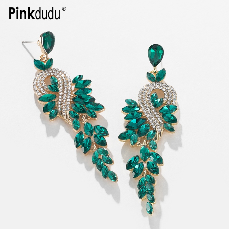 Ảnh Đôi bông tai PINKDUDU PD899 dáng dài đính đá thời trang cho nữ 1