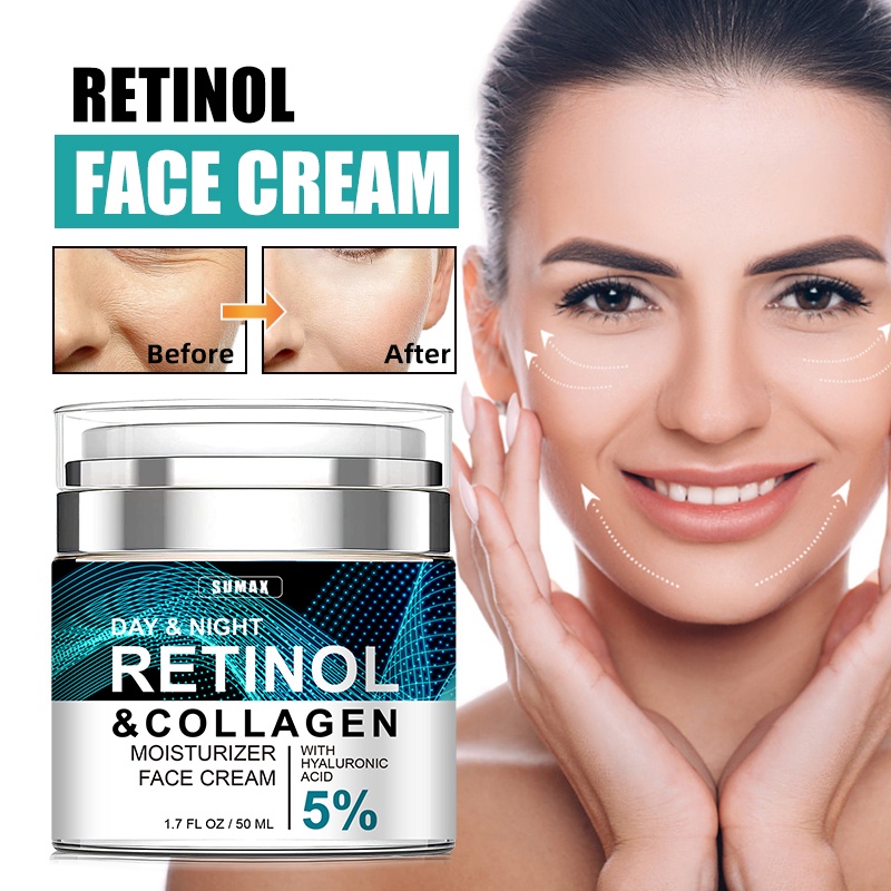 Ảnh RUOALL Kem Retinol Chứa Axit Hyaluronic Collagen Giúp Dưỡng Ẩm Nâng Cơ Mặt Chống Lão Hóa Và Nếp Nhăn Cho Nam Và Nữ 50G 2