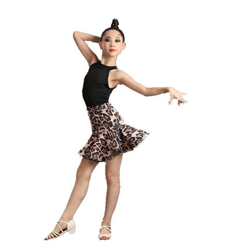 latin bé gái váy Trẻ Em & Trẻ Em#Đầm Khiêu Vũ Latin Thời Trang Dành Cho Bé Gái 39 - s#Bộ Quần Áo Tập Luyện Thi Đấu 39;#Lò Xo Tập Nhảy Latin In Họa Tiết Da Báo 39; s