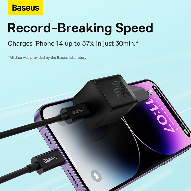 Ảnh Củ sạc nhanh Baseus GaN USB Type C PD 30W thích hợp cho iPhone Xiaomi 3