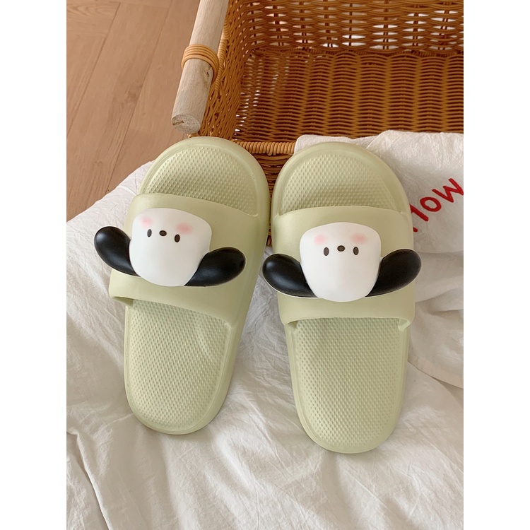 Cặp Đôi Chó Con Dép Đi Trong Nhà Dép Gia Đình Dép Đi Bằng EVA Nhẹ Chống Mài Mòn Phòng Tắm Tắm Tắm Chống Trơn Trượt Dép Size Lớn Dép Thường Ngày