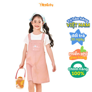 Yếm kaki thêu hoa bé gái Rabity 956.003