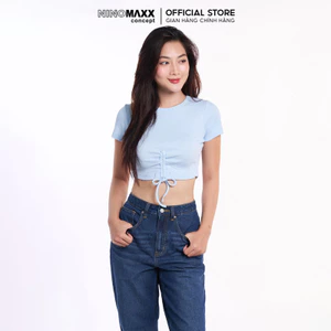 Áo Croptop Nữ Dây Rút NINOMAXX Áo Nữ Thắt Dây 2207042