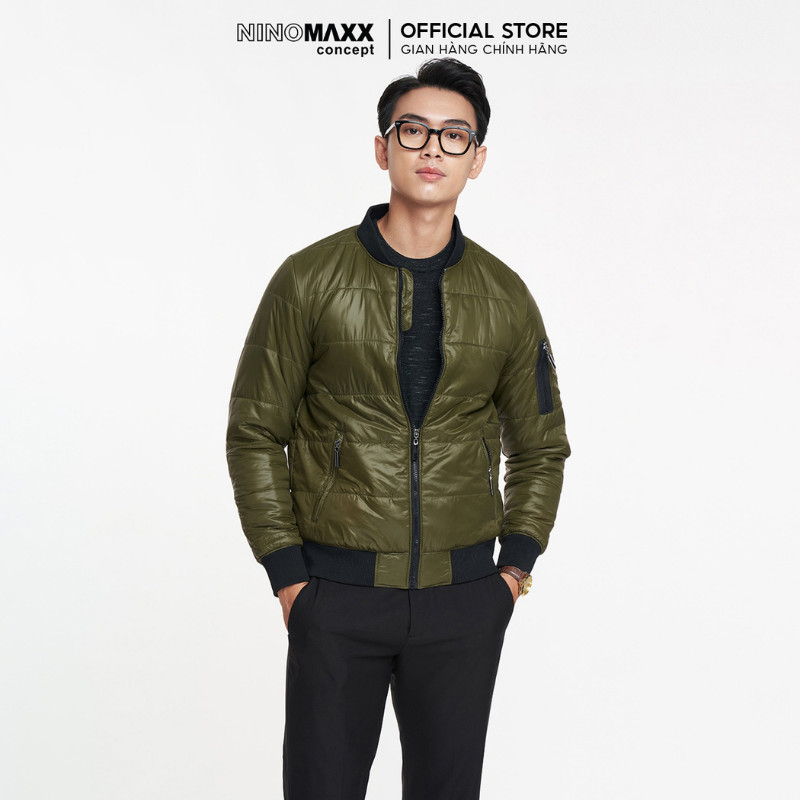 [CÒN SIZE M] Áo Khoác Bomber Nam Chần Gòn Siêu Nhẹ NINOMAXX 1808102