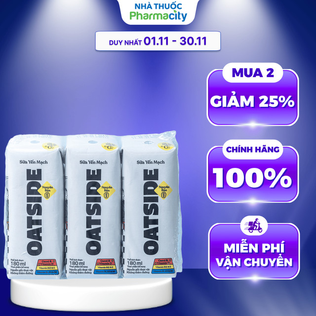 Sữa yến mạch nguyên chất Oatside (180ml) | Shopee Việt Nam
