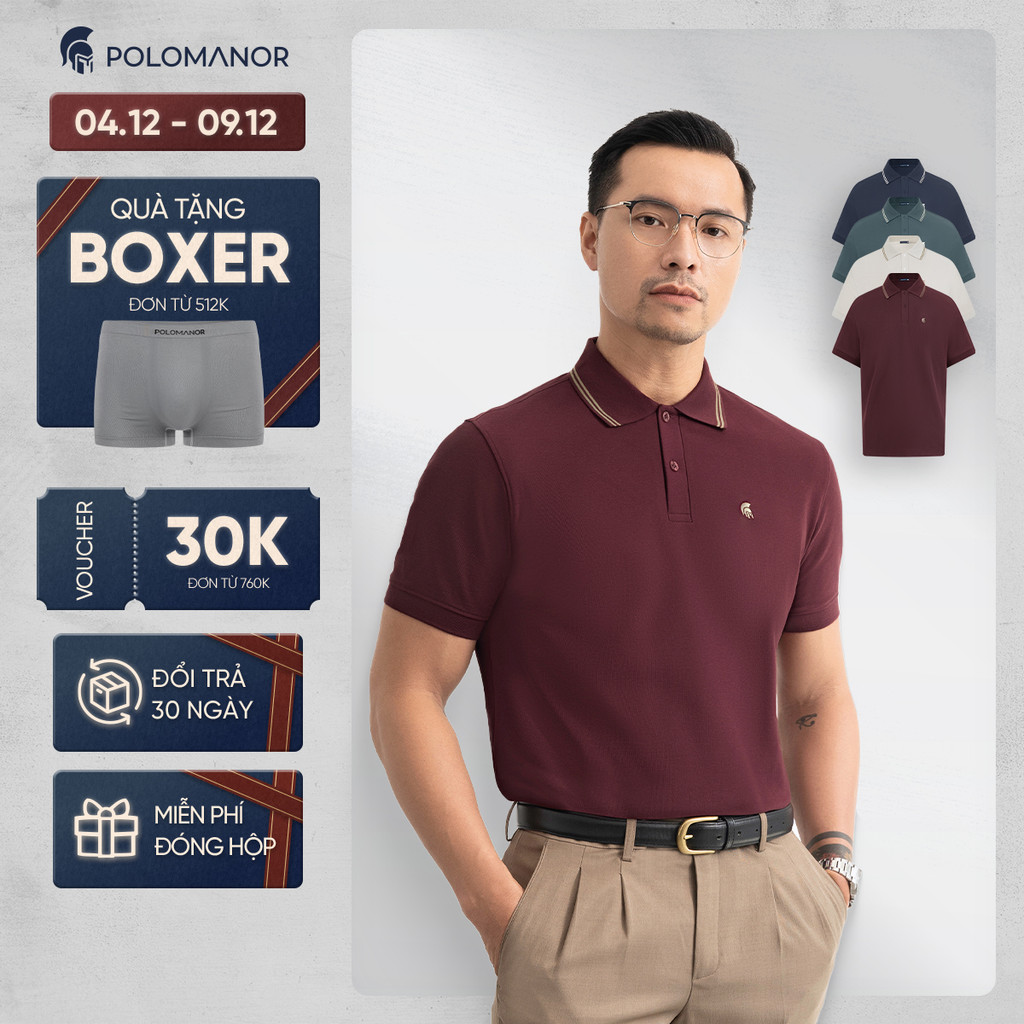Áo polo nam cao cấp CLASSIC DIAMOND, chất liệu CVC Diamond thanh lịch sang trọng - POLOMANOR