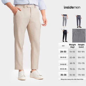 Quần Âu Nam Insidemen Cropped Trẻ Trung Hiện Đại Bền Màu Linh Hoạt 6TR0110Z