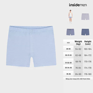 Quần Short mặc nhà Nam Insidemen Regular Fit Công nghệ dệt nhuộm sợi ISOR15A0H0