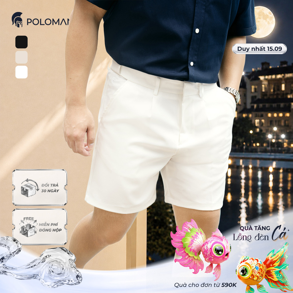 [NEW COLOR] Quần short nam tây âu SMART FIT SHORT, BST MEN's JOURNEY, Cao Cấp, Thanh Lịch - POLOMANOR