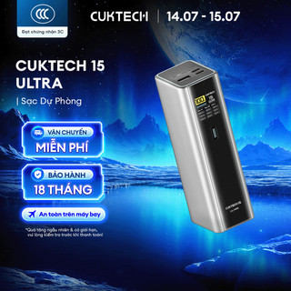 CUKTECH 15 ULTRA Sạc Di Động 2C1A | Công Suất 210W Max | Dung Lượng 20.000mAh | Bảo Hành 18 Tháng PB200U