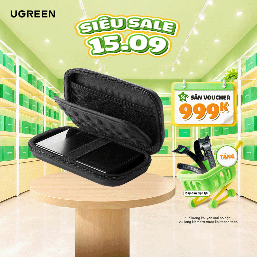 Hộp đựng phụ kiện UGREEN LP128 Đựng tai nghe thẻ nhớ cáp USB | Chống sốc chống nước 50274 70576 70577