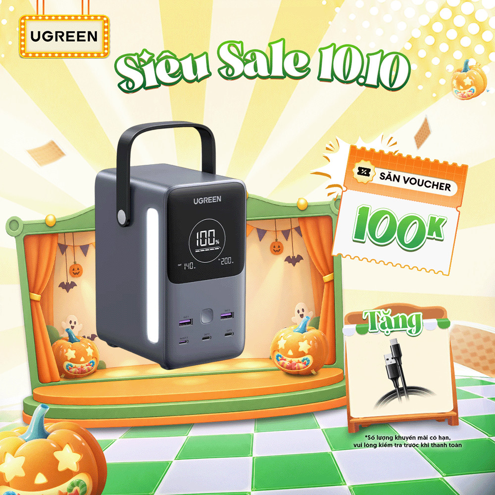 Trạm sạc UGREEN 65W-300W CD268/PB770 | Sạc nhanh 5-7 cổng | Công nghệ GaN II |  Bảo hành 18 tháng 1 đổi 1 60113 25286