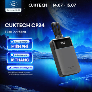 CUKTECH CP24 Sạc Di Động Kèm Cáp | Dung lượng 20.000mAh | Công Suất Max 40W | Bảo Hành 18 Tháng LPB200NL/LPB200N