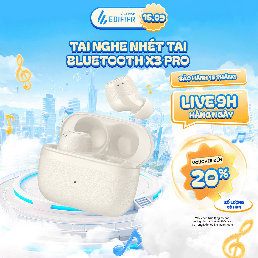 Tai Nghe Bluetooth Nhét Tai EDIFIER X3 LITE/ X3 PRO/ X2 PRO | Khử Tiếng Ồn | Sử Dụng Đến 24H | Bảo Hành 15 Tháng