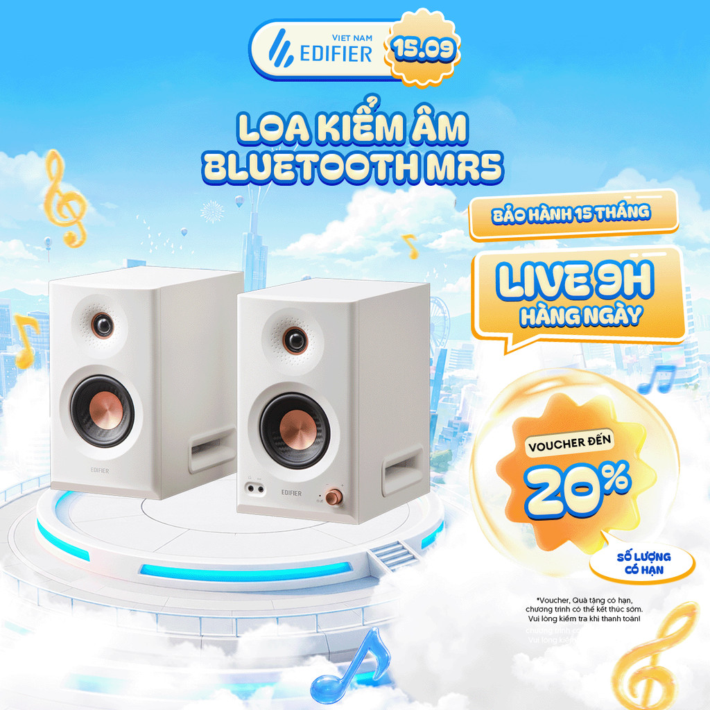 Loa Kiểm Âm Bluetooth EDIFIER MR5 | Công Suất 110W | Âm Thanh Chuyên Nghiệp | Hi-Res Audio Wireless | Bảo Hành 15 Tháng