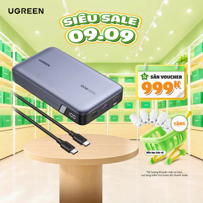 Pin sạc dự phòng Ugreen 20000mAh/25000mAh 100W/145W | Sạc nhanh 3 cổng | BH 18 tháng 1 đổi 1 | 90597A 25188