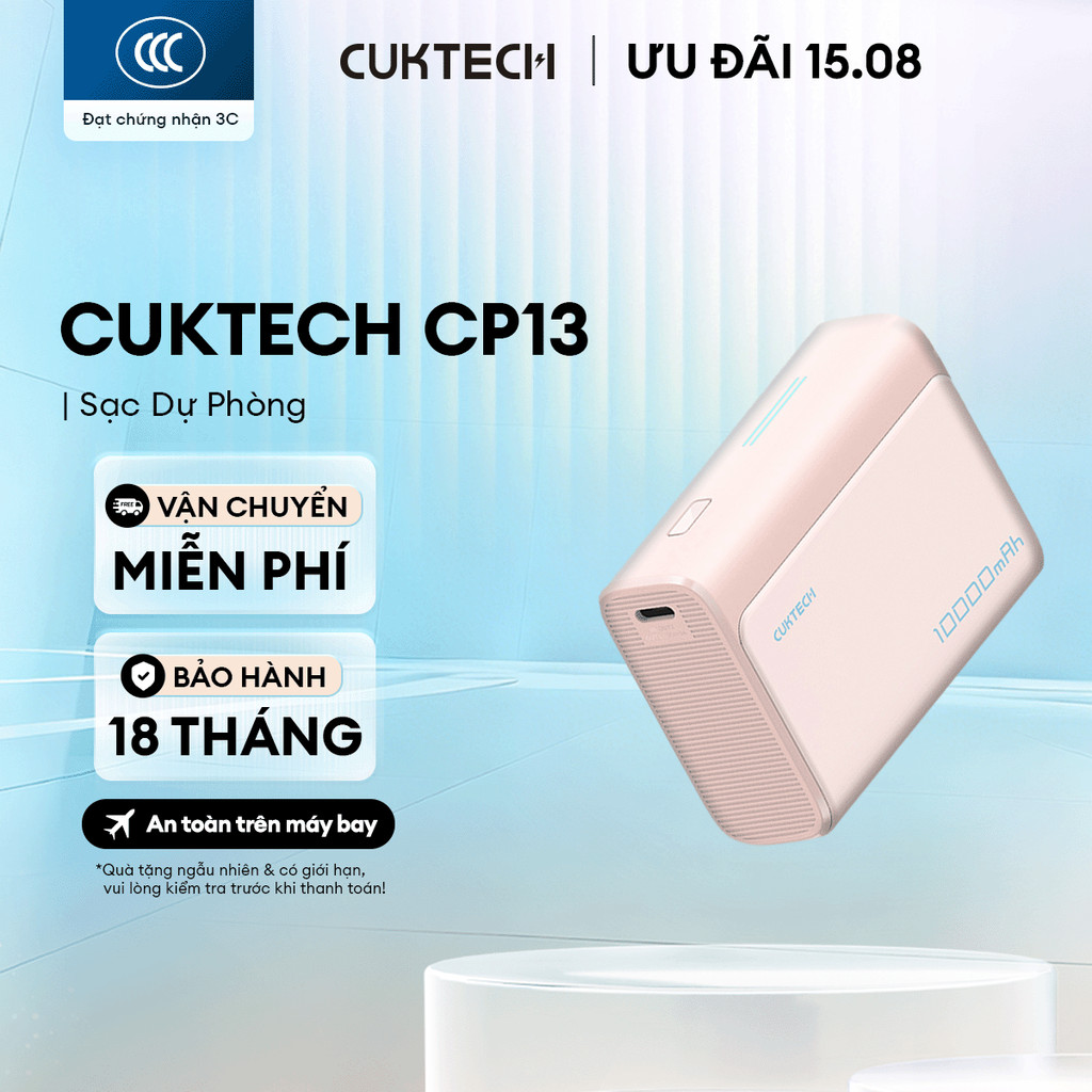Sạc CUKTECH CP13/CP133L Kèm Cáp | Sạc Nhanh 30W Max | Dung Lượng 10.000mAh | Bảo Hành 18 Tháng LPB100 PB100S | BigBuy360 - bigbuy360.vn